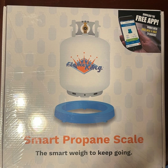 Smart Propane Scale for BBQ Tank Gauge Levels ,Bluetooth ,by Flame King NEW - Picture 1 of 2
